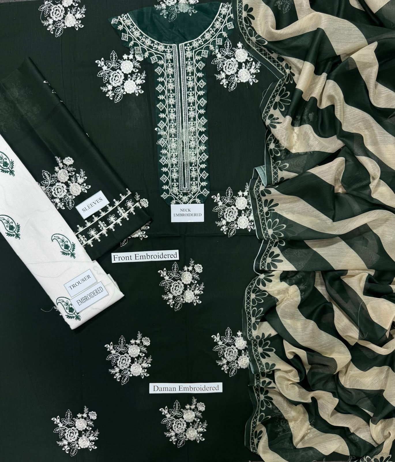 Zara - Premium Unstitched - Embroidered Lawn 3pc Suit