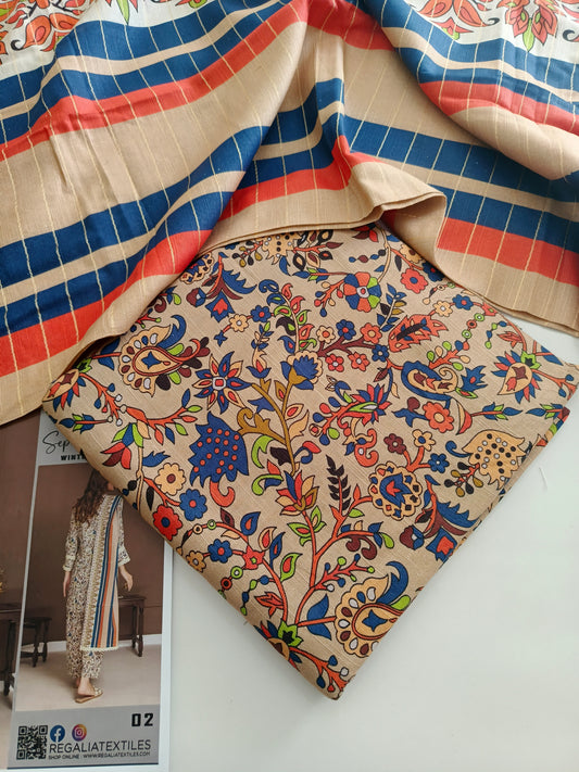 Unstitched - Khaddar 3pc Printed Suit