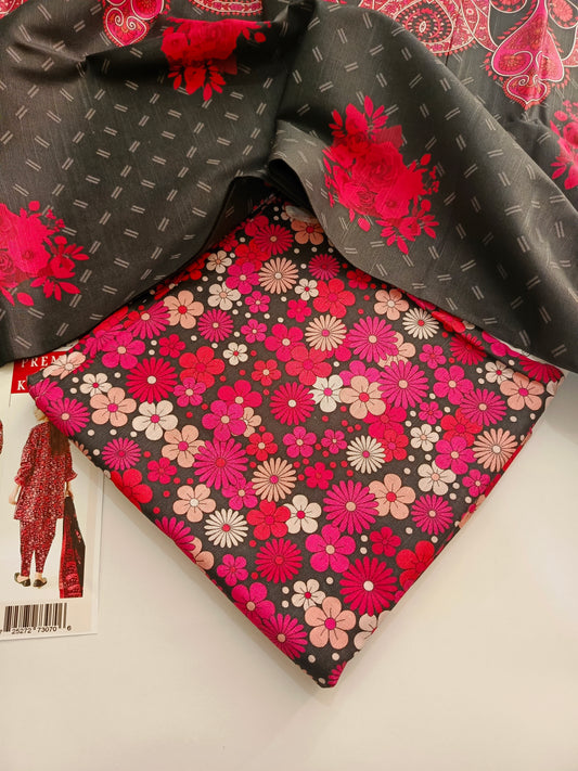 Unstitched - Khaddar 3pc Printed Suit