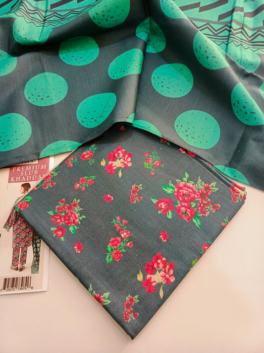 Unstitched - Khaddar 3pc Printed Suit