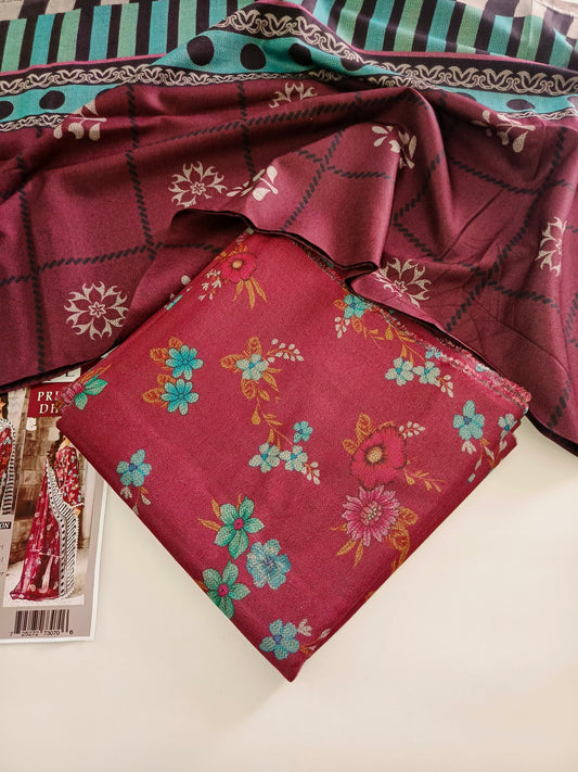 Unstitched - Dhanak 3pc Printed Suit