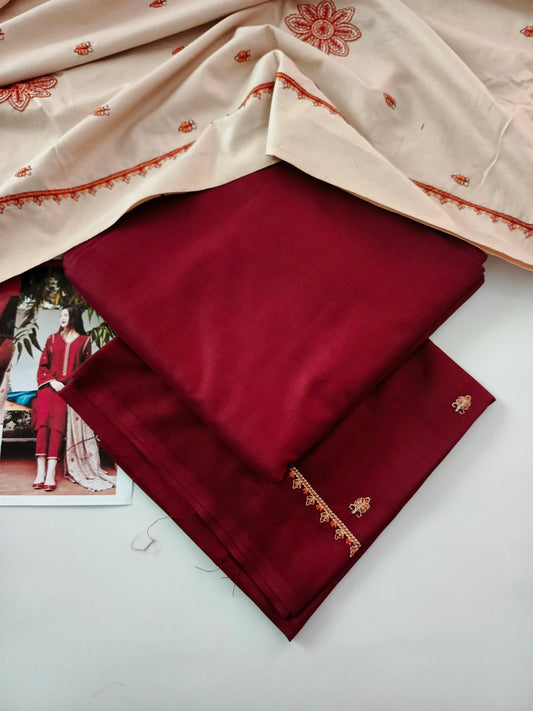 Unstitched - Dhanak 3pc Embroidered Suit
