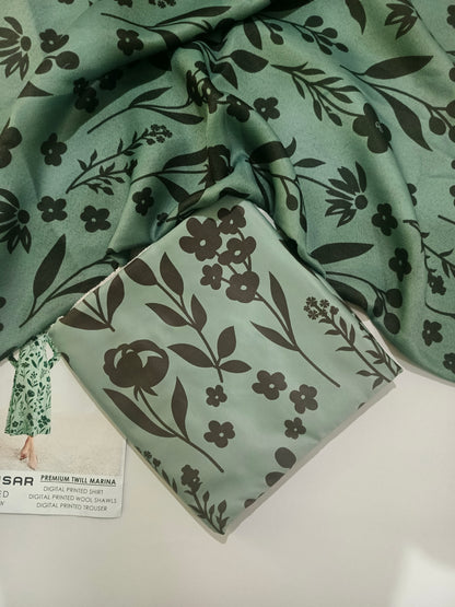 Unstitched - Silk 3pc Printed Suit