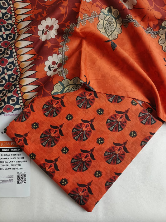 Unstitched - Lawn 3pc Printed Suit