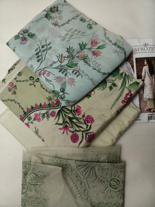 Premium Unstitched - Lawn 3pc Embroidered Suit