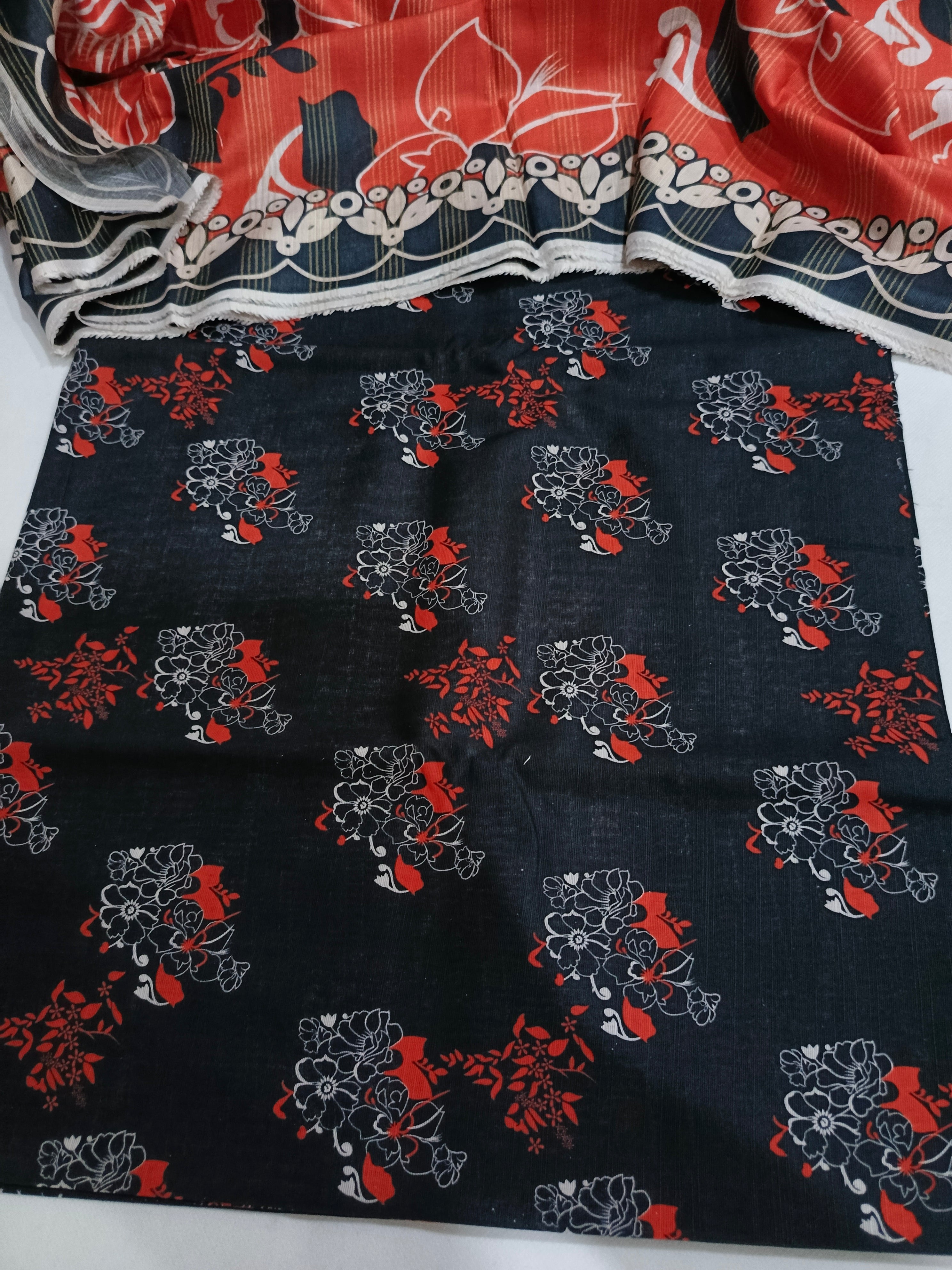 Unstitched - Khaddar 3pc Printed Suit