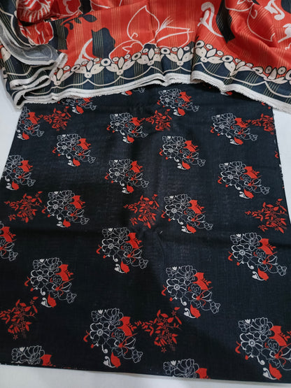 Unstitched - Khaddar 3pc Printed Suit