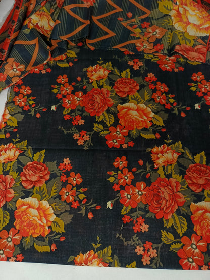 Unstitched - Khaddar 3pc Printed Suit