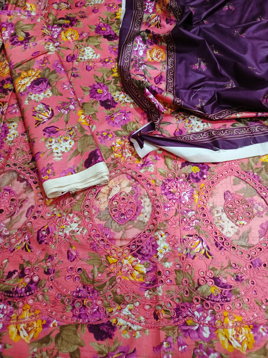 Unstitched - Linen 3pc Embroidered Suit
