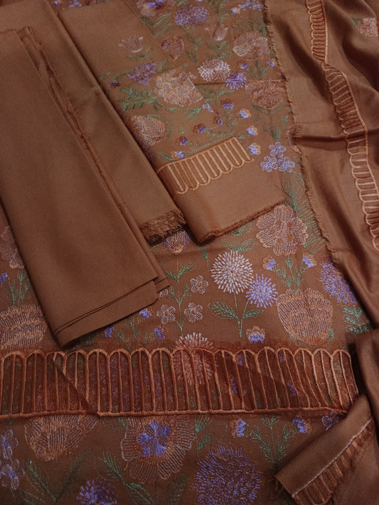 Unstitched - Dhanak 3pc Embroidered Suit