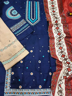 Unstitched - Dhanak 3pc Embroidered Suit