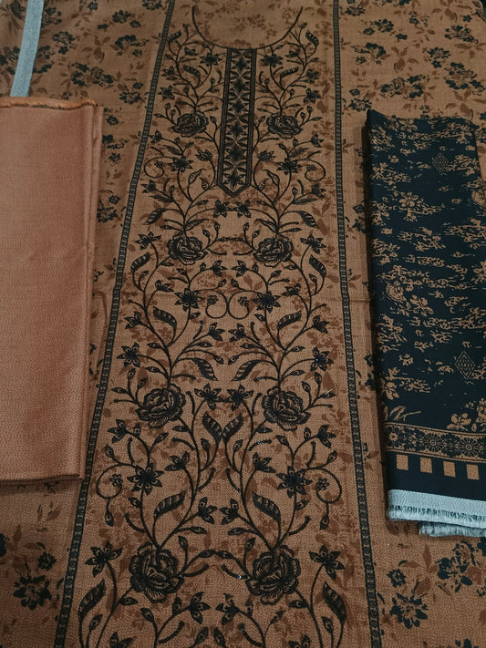 Unstitched - Dhanak 3pc Embroidered Suit