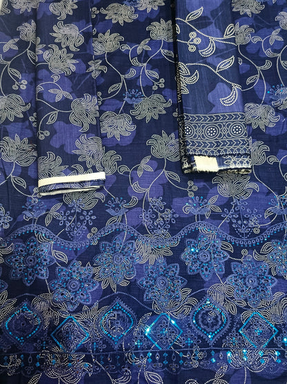 Unstitched - Khaddar 3pc Embroidered Suit