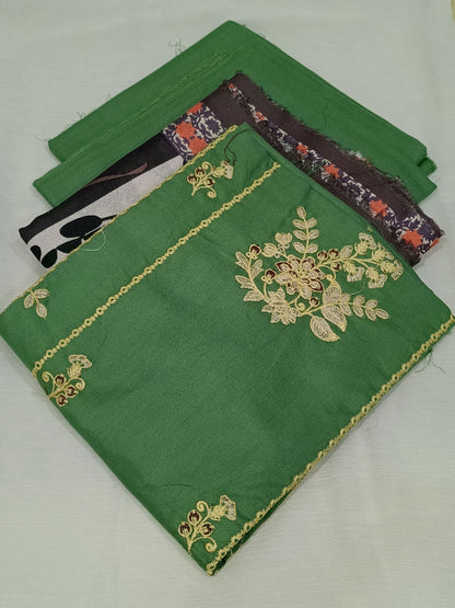 Unstitched - Dhanak 3pc Embroidered Suit