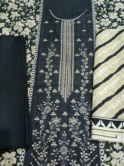 Unstitched - Khaddar 3pc Embroidered Suit