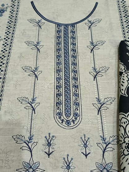 Unstitched - Khaddar 3pc Embroidered Suit