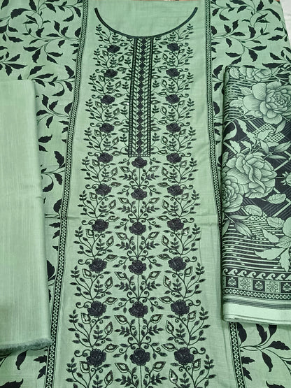 Unstitched - Khaddar 3pc Embroidered Suit