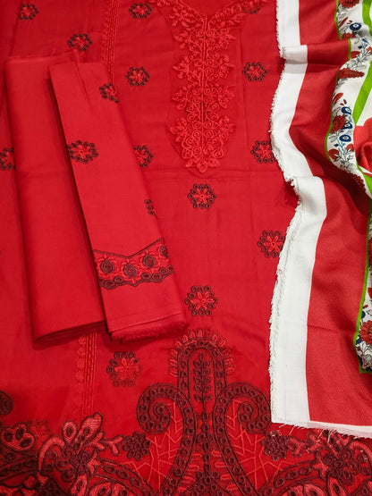 Unstitched - Dhanak 3pc Fully Embroidered Suit