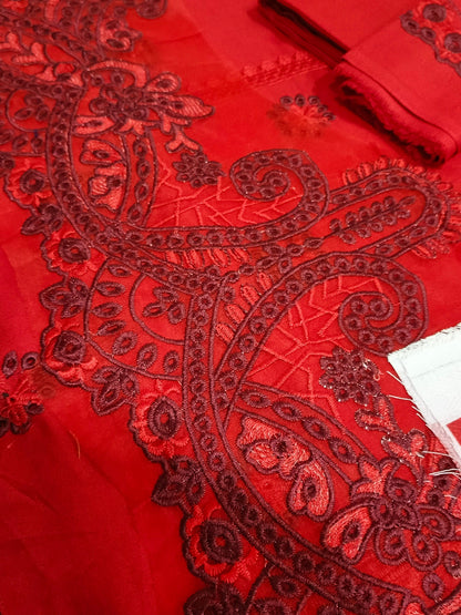 Unstitched - Dhanak 3pc Fully Embroidered Suit