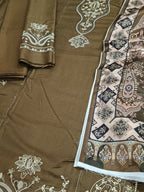 Dhanak 3pc Embroidered Suit with Wool Shawl