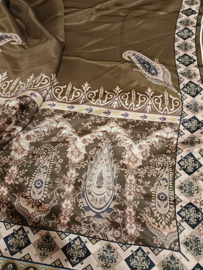 Dhanak 3pc Embroidered Suit with Wool Shawl