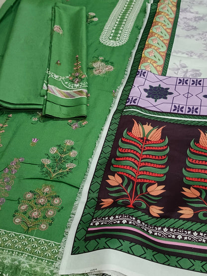 Dhanak Royale – 3pc Embroidered Suit with Wool Shawl