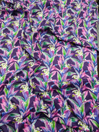 Abstract Floral Printed All-Over Chamki Linen 2-Piece Suit