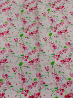 Floral Pink All-Over Printed Chamki Linen 2-Piece Suit