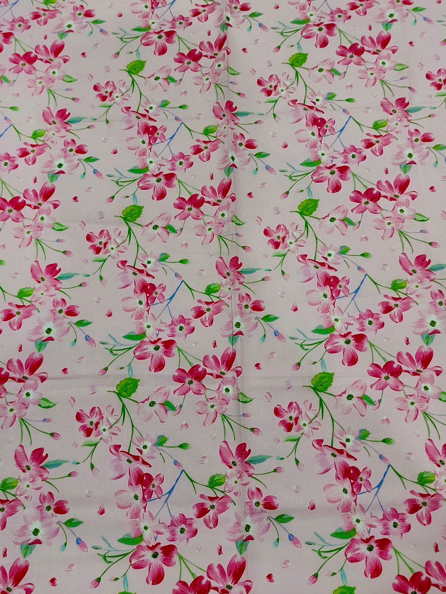 Floral Pink All-Over Printed Chamki Linen 2-Piece Suit