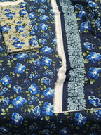 Unstitched Karandi Floral Printed 3-Piece Suit