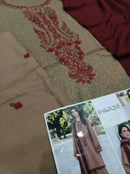 Unstitched - Dhanak 3pc Embroidered Suit