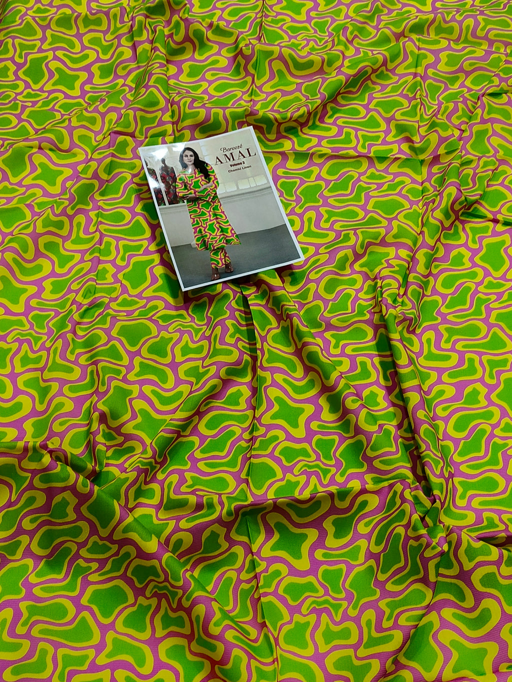 Glow Wave All-Over Printed Chamki Linen 2-Piece Suit