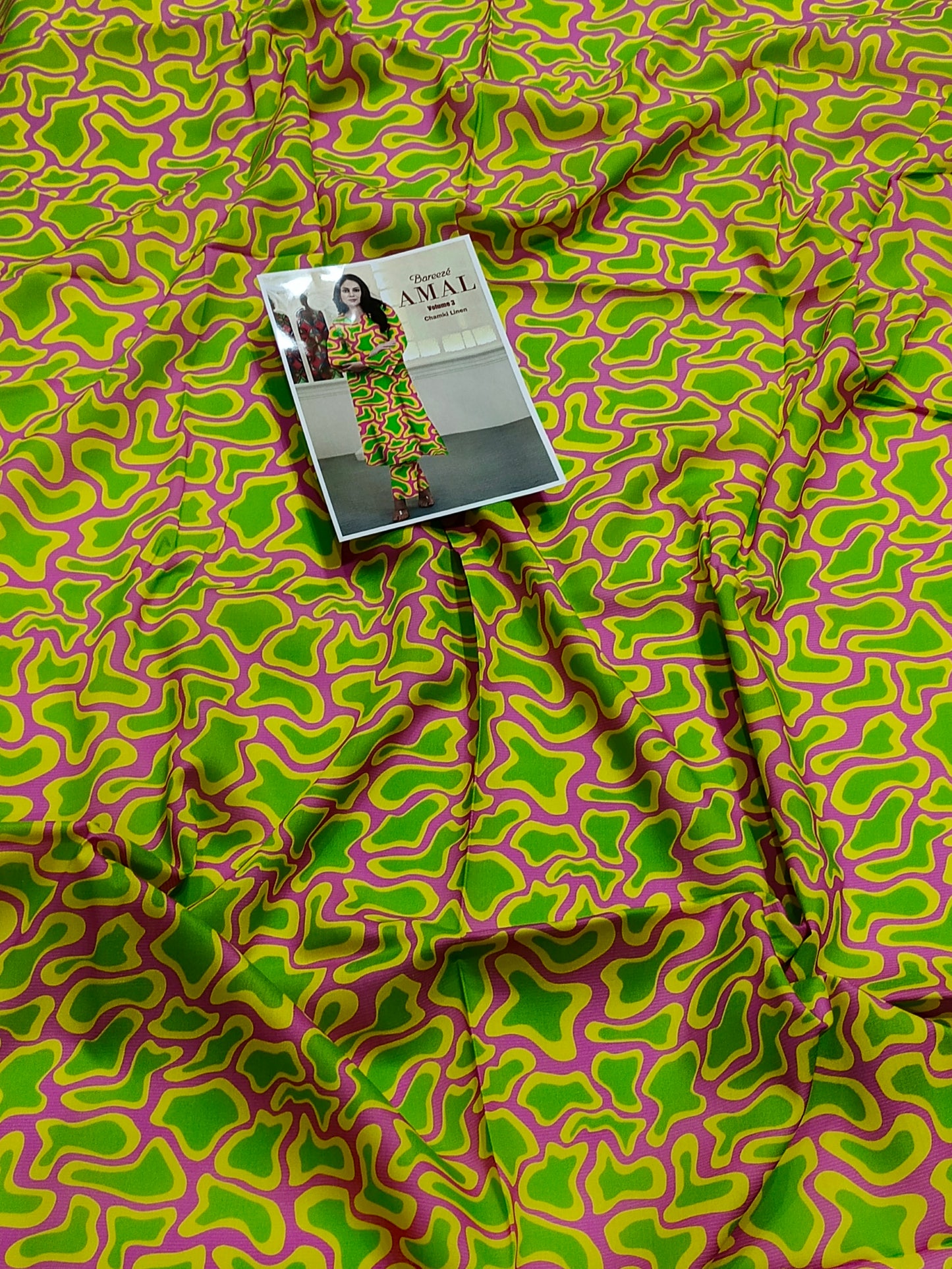 Glow Wave All-Over Printed Chamki Linen 2-Piece Suit