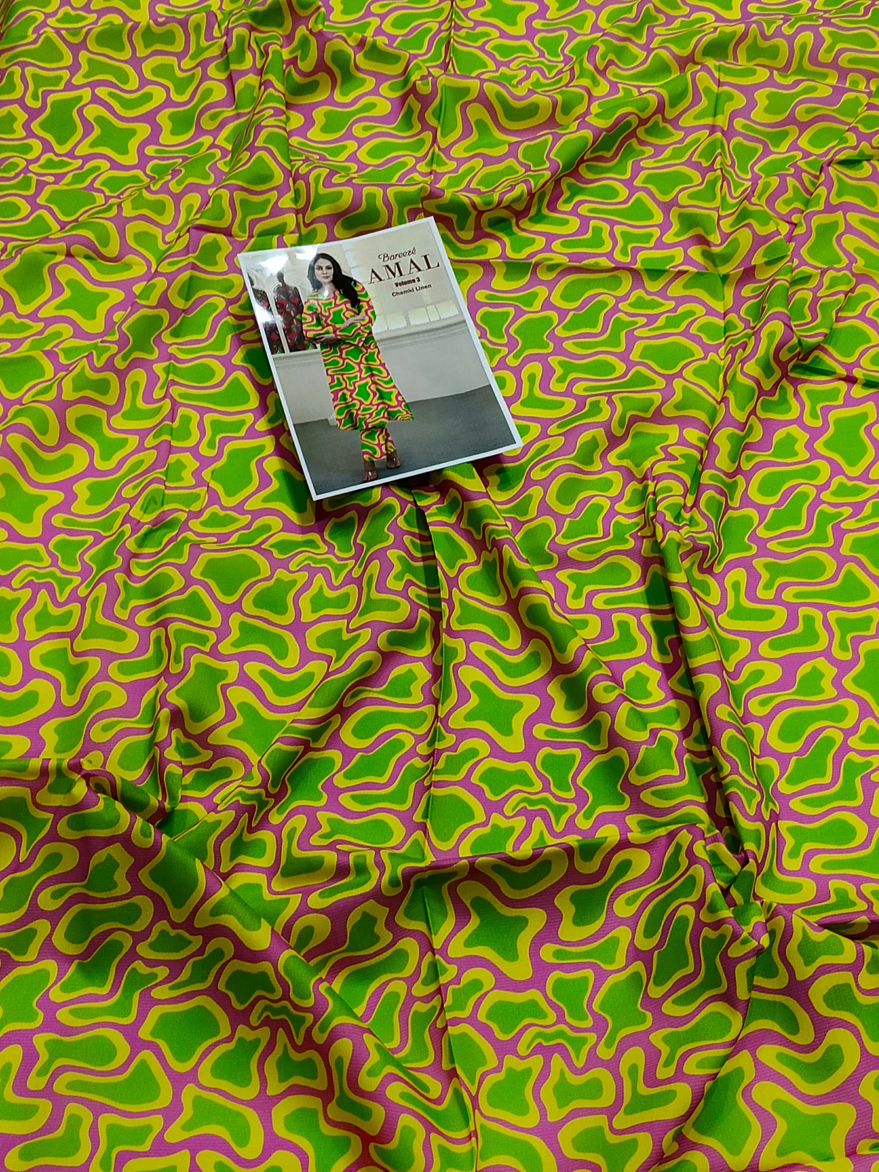 Glow Wave All-Over Printed Chamki Linen 2-Piece Suit
