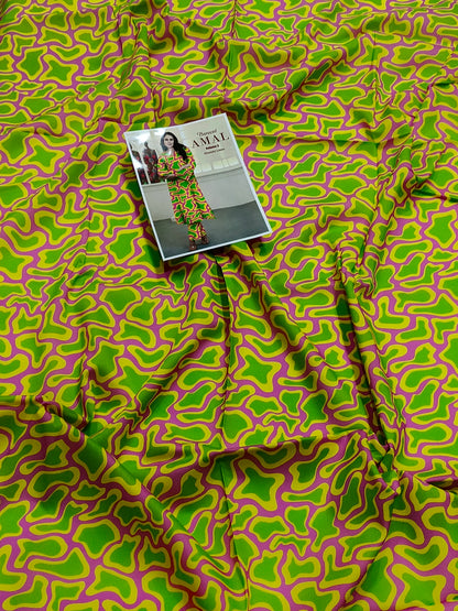 Glow Wave All-Over Printed Chamki Linen 2-Piece Suit