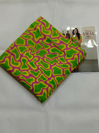 Glow Wave All-Over Printed Chamki Linen 2-Piece Suit