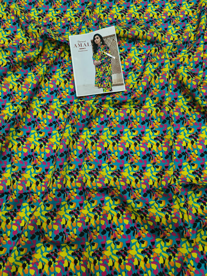 Multicolor All-Over Printed Chamki Linen 2-Piece Suit