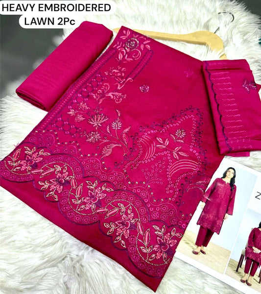 ZARYSH - Unstitched - Lawn 2pc Embroidered Suit