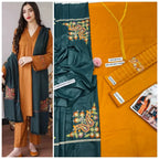 Asling Embroidered Unstitched Dhanak 3-Piece Suit