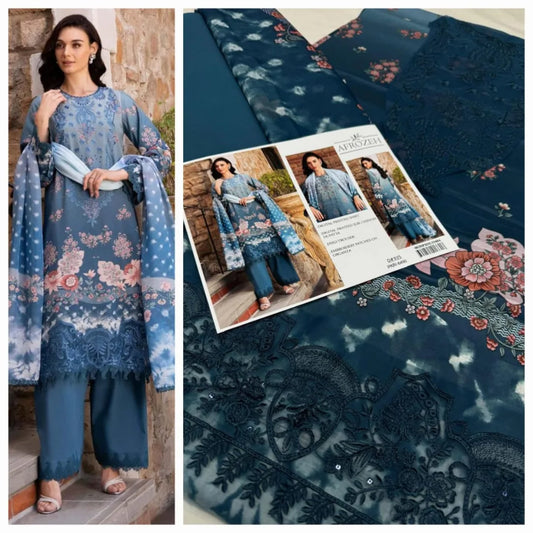 Premium Unstitched - Lawn 3pc Embroidered Suit