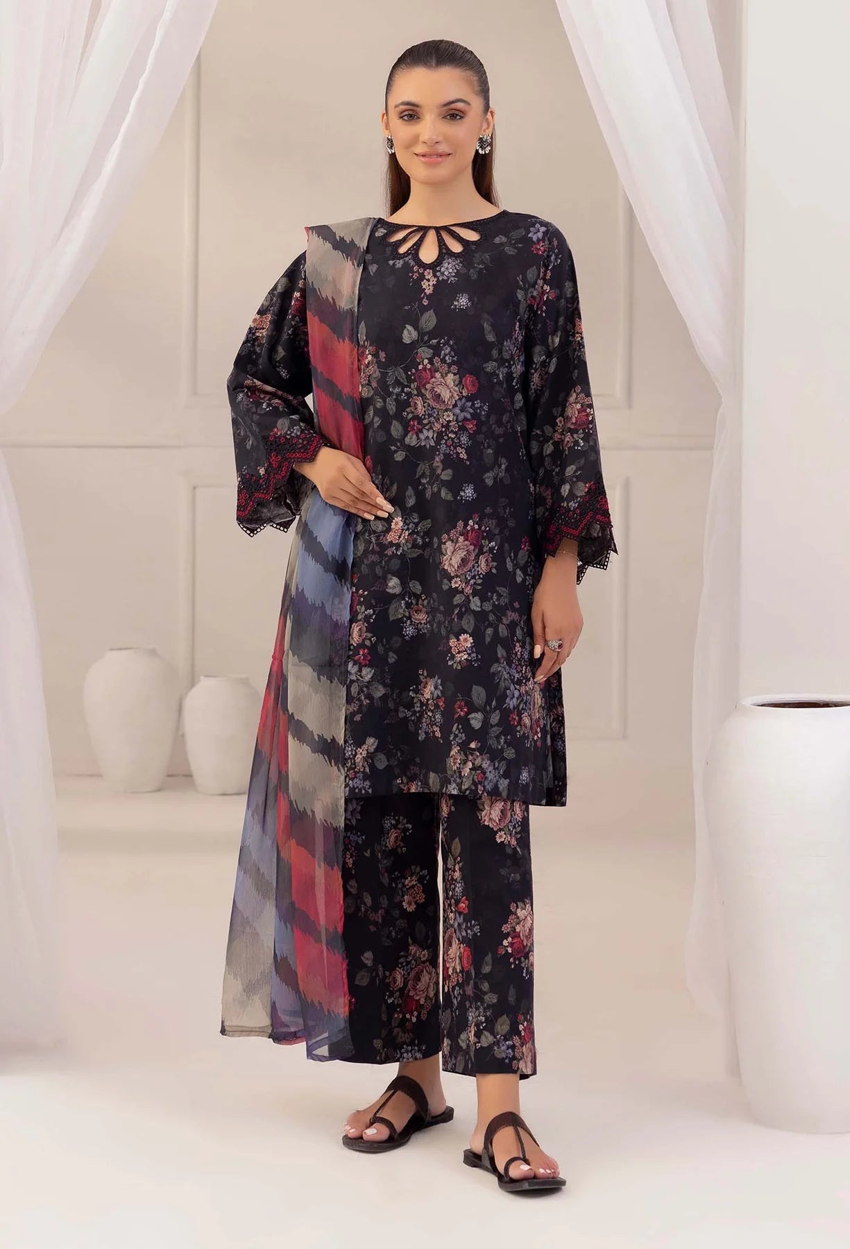 Premium Unstitched - Lawn 3pc Embroidered Suit