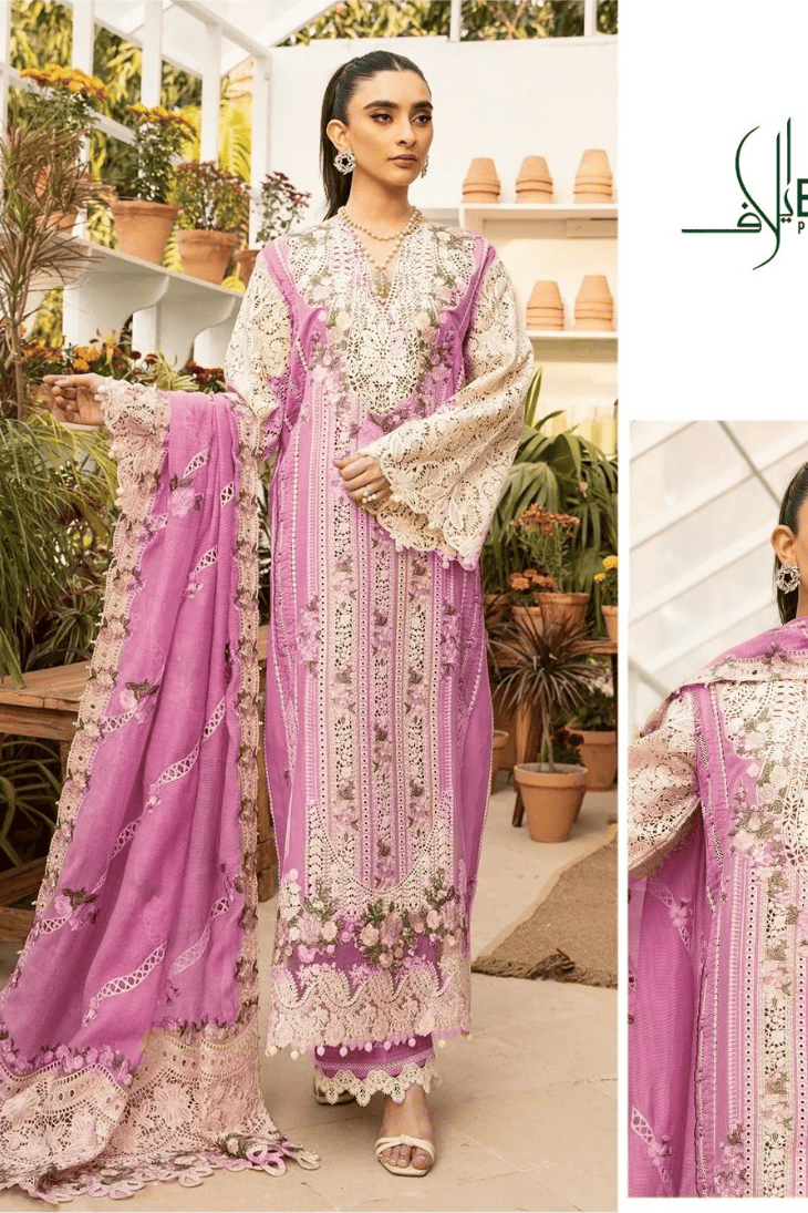 Elaf - Heavy Embroidered - Unstitched Lawn 3pc Suit