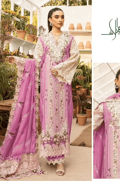 Elaf - Heavy Embroidered - Unstitched Lawn 3pc Suit