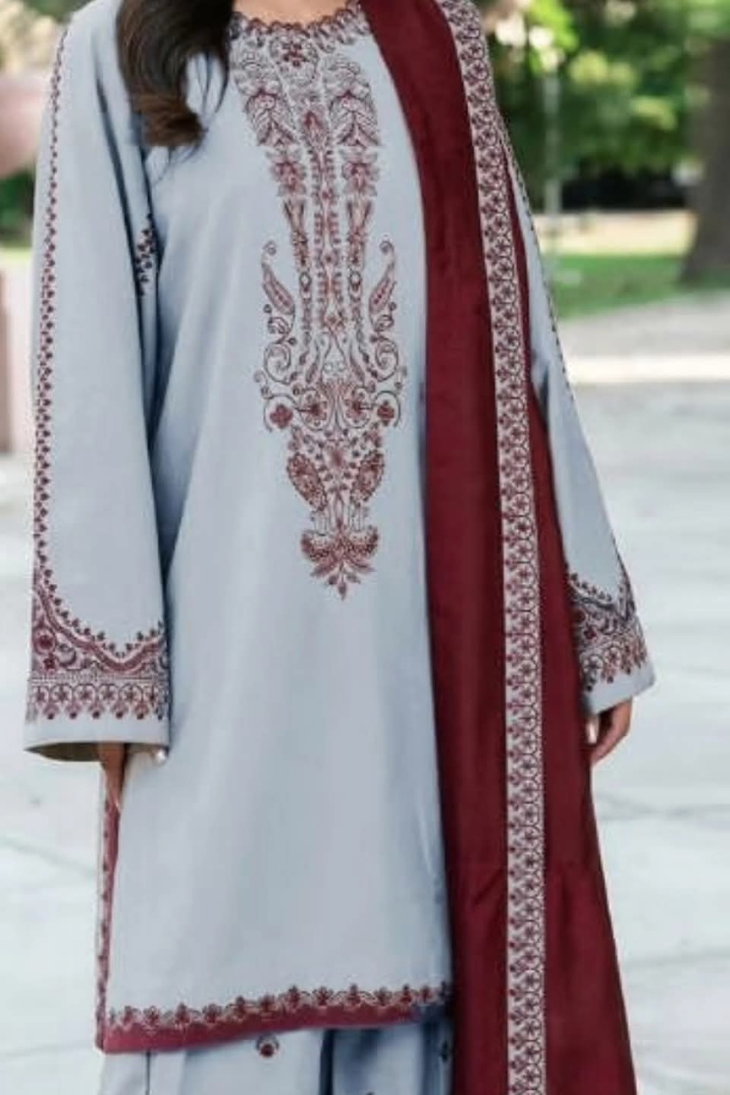 Baroque - Premium Unstitched - Embroidered Lawn 3pc Suit