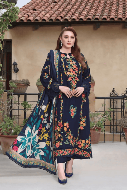 Aneela's - Heavy Embroidered - Unstitched Lawn 3pc Suit