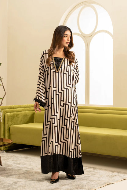 Unstitched - Silk 3pc Printed Suit