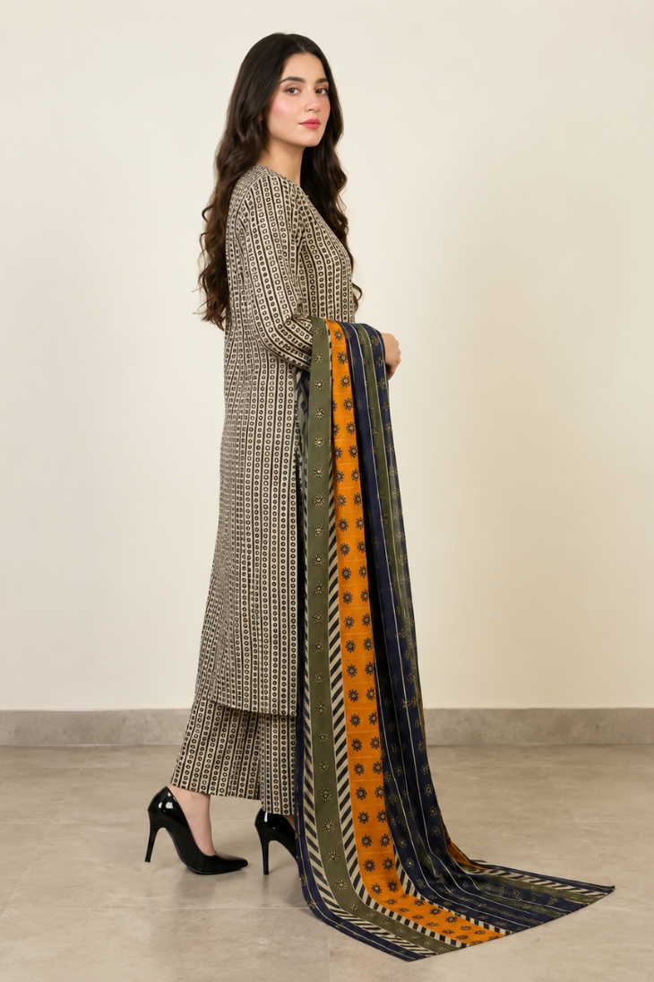 BIN SAEED - Unstitched - Lawn 3pc Printed Suit