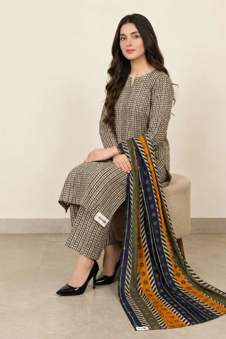 BIN SAEED - Unstitched - Lawn 3pc Printed Suit