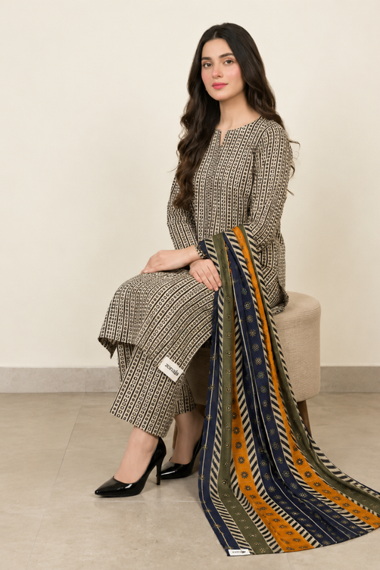 BIN SAEED - Unstitched - Lawn 3pc Printed Suit