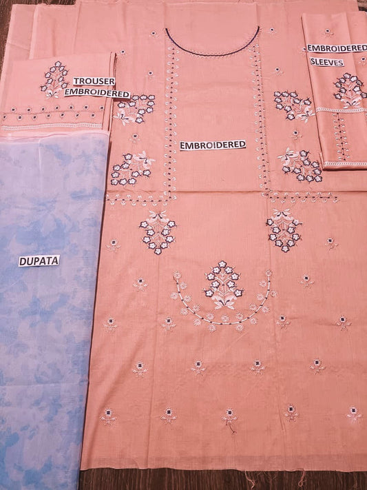 Premium Unstitched - Lawn 3pc Embroidered Suit